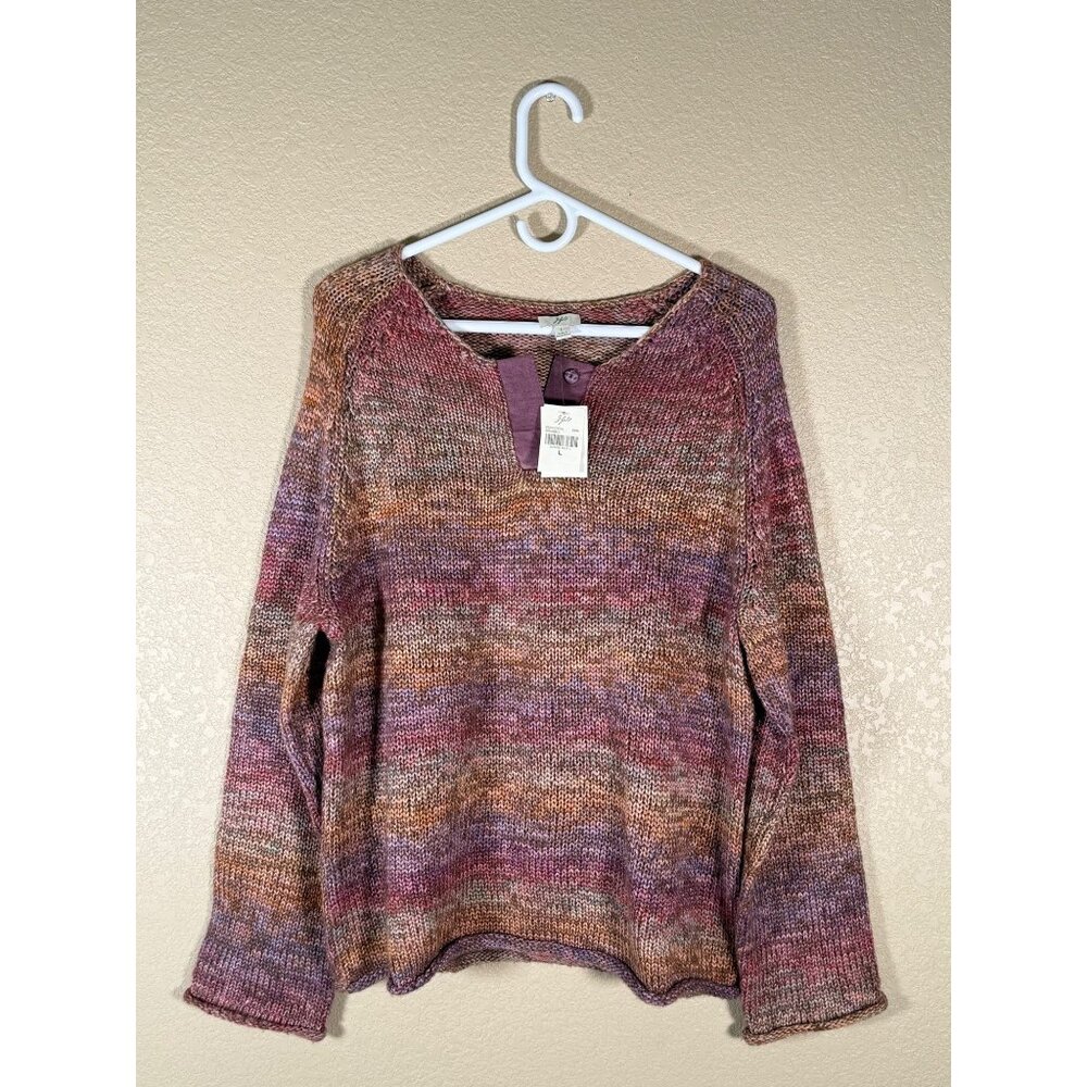 J. Jill Pullover Sweater Bramble in Multicolor Wool Blend